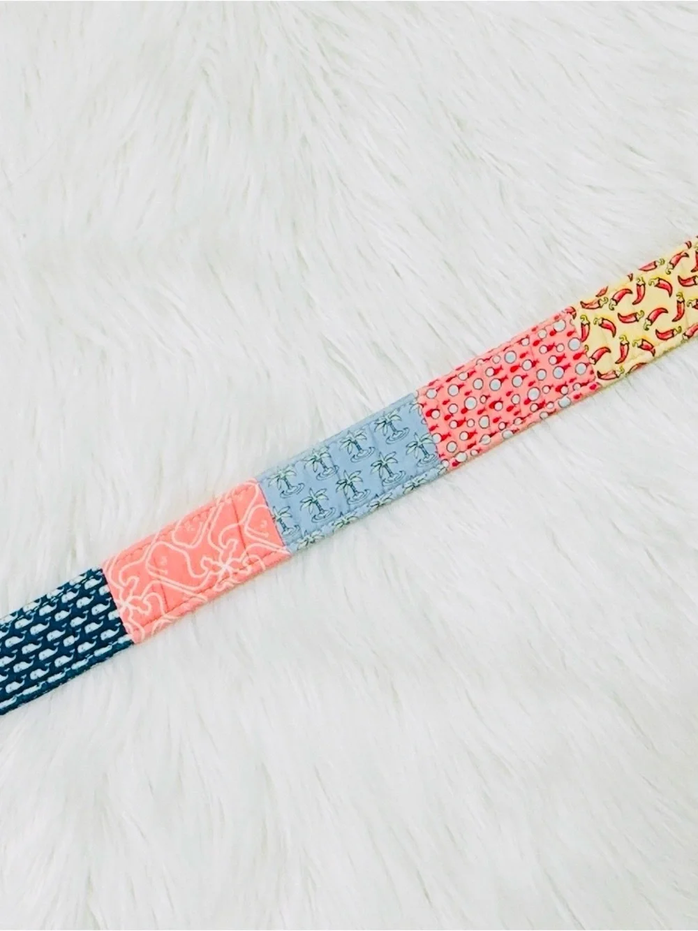 Vintage VINYARD VINES Multicolor Logo Patchwork - Golf Style D-Ring Belt - Picture 5 of 5